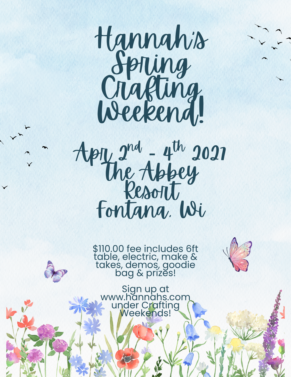Spring Crafting Weekend PAY IN FULL