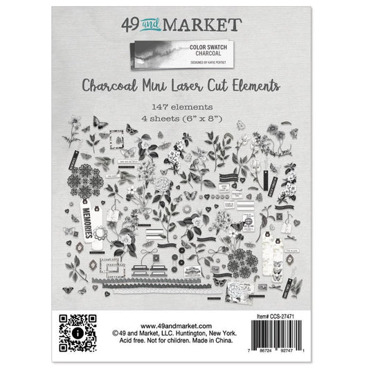 49 & Market Color Swatch Charcoal Mini Laser Cut Elements