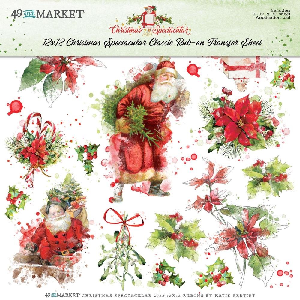 *PRE-ORDER* 49 & MARKET CHRISTMAS SPECTACULAR 12" X 12" RUB ONS CLASSIC