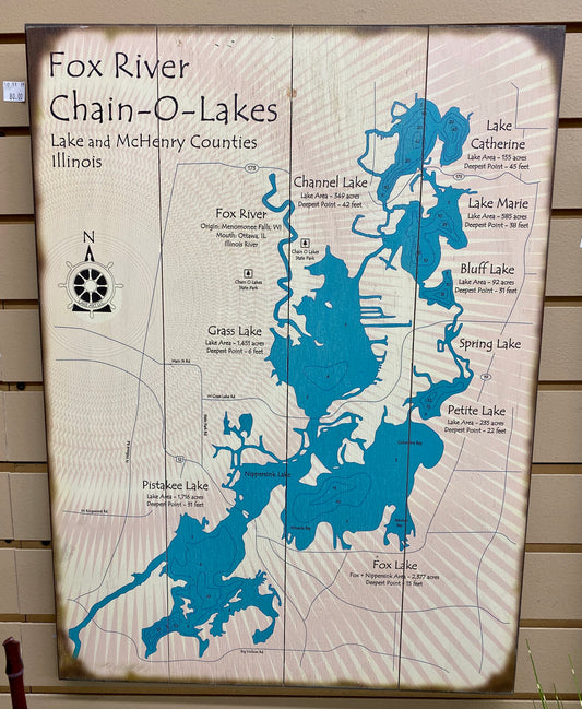 17 x 23 Chain O' Lakes Fox River Sign